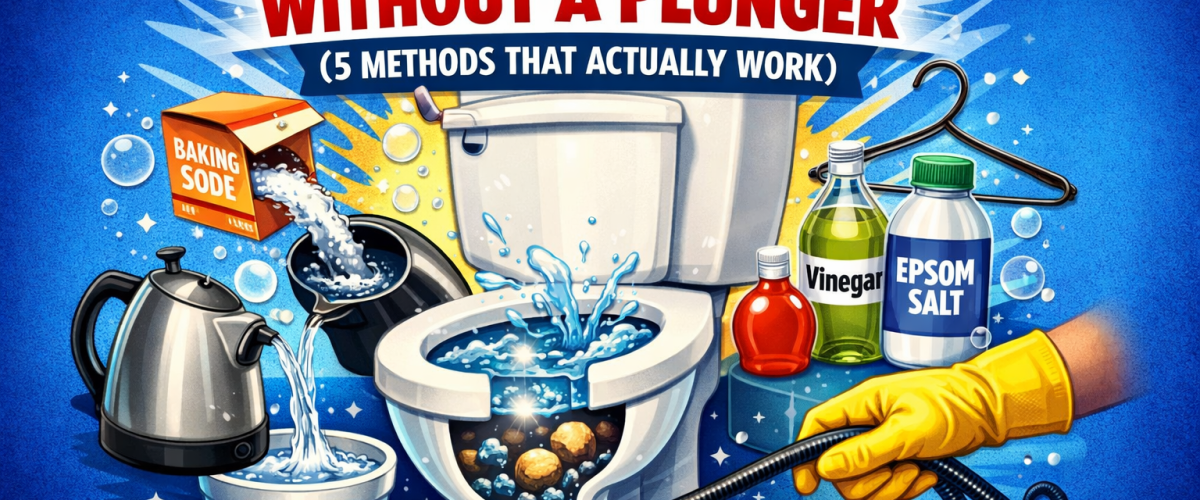 How to Unclog a Toilet Without a Plunger (2026) — 5 Methods That Actually Work