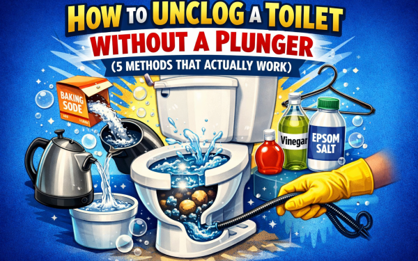 How to Unclog a Toilet Without a Plunger (2026) — 5 Methods That Actually Work