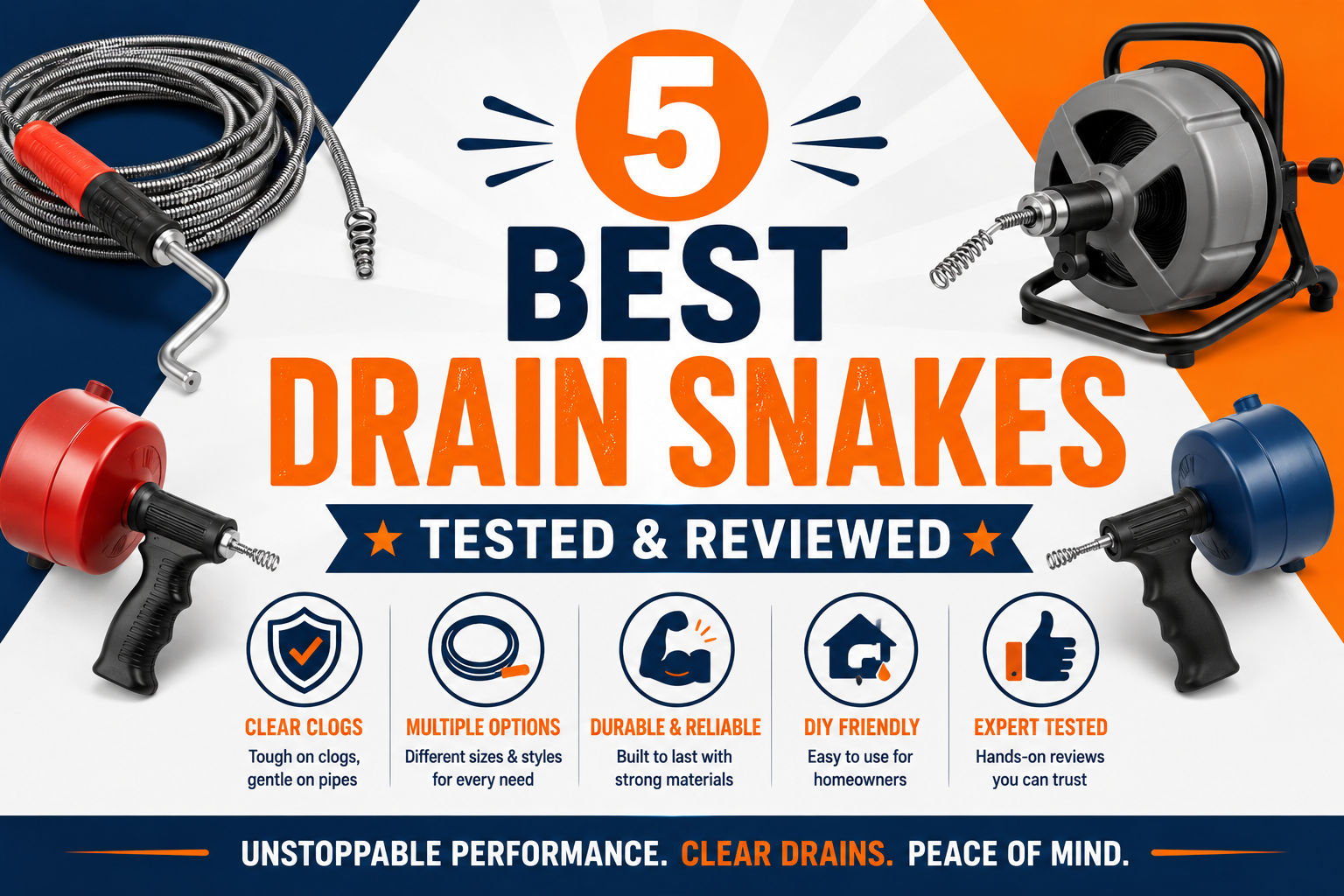 5 Best Drain Snakes (2026) — Tested & Reviewed - PlumbingToolsReview