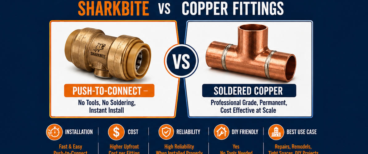 SharkBite vs Copper Fittings (2026) — Which Should You Use?