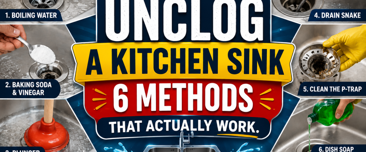 How to Unclog a Kitchen Sink (2026) — 6 Methods That Actually Work
