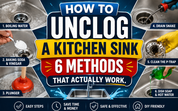 How to Unclog a Kitchen Sink (2026) — 6 Methods That Actually Work