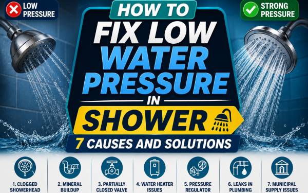 How to Fix Low Water Pressure in Shower (2026) — 7 Causes and Solutions