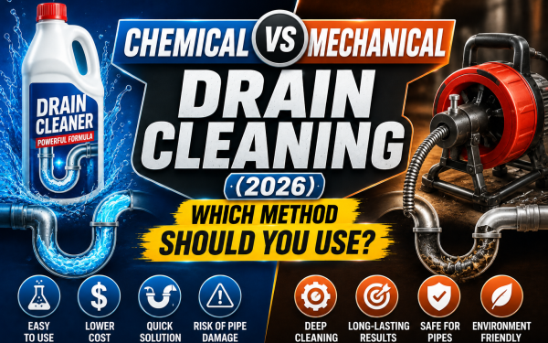 Chemical vs Mechanical Drain Cleaning (2026) — Which Method Should You Use?
