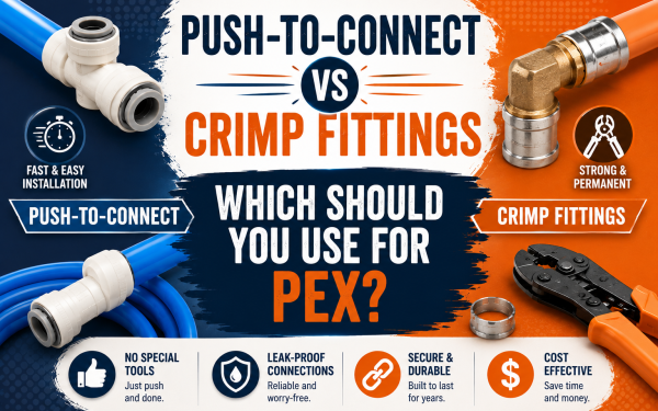 Push-to-Connect vs Crimp Fittings (2026) — Which Should You Use for PEX?