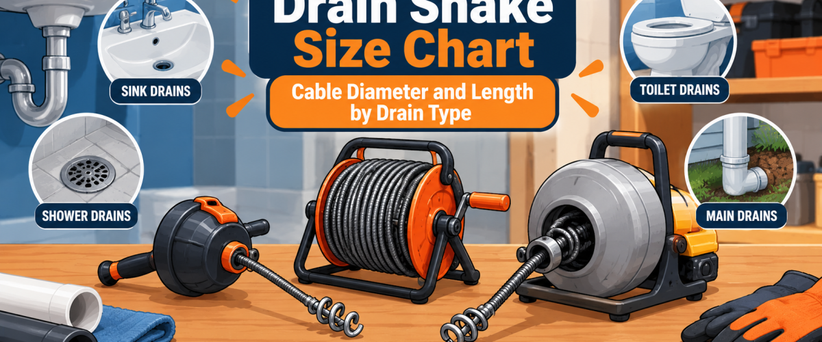 Drain Snake Size Chart: Cable Diameter and Length by Drain Type (2026)