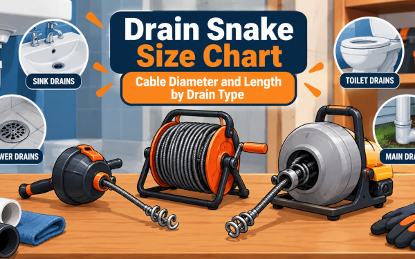Drain Snake Size Chart: Cable Diameter and Length by Drain Type (2026)