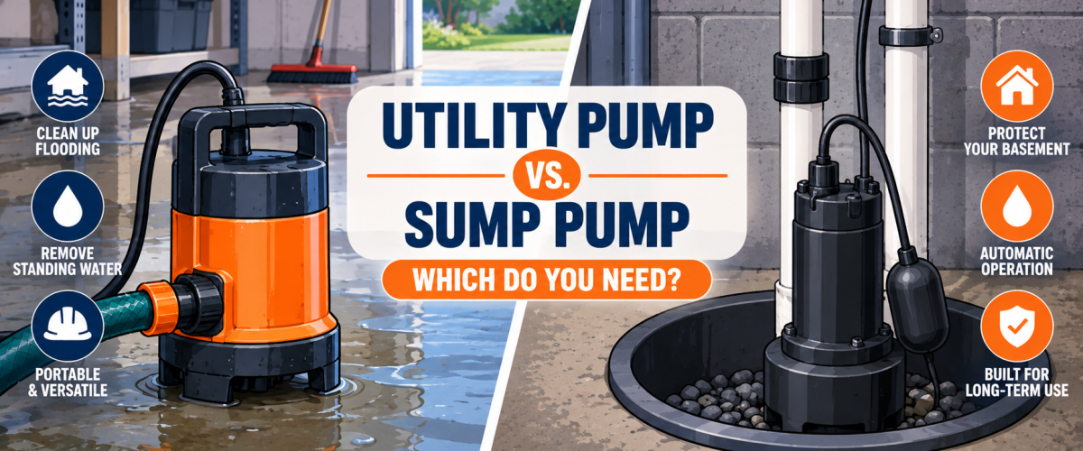 Utility Pump vs. Sump Pump (2026) — Which Do You Need?