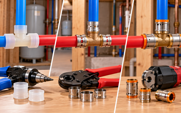 PEX Expansion vs Crimp vs Press Connections (2026): What Each System Requires